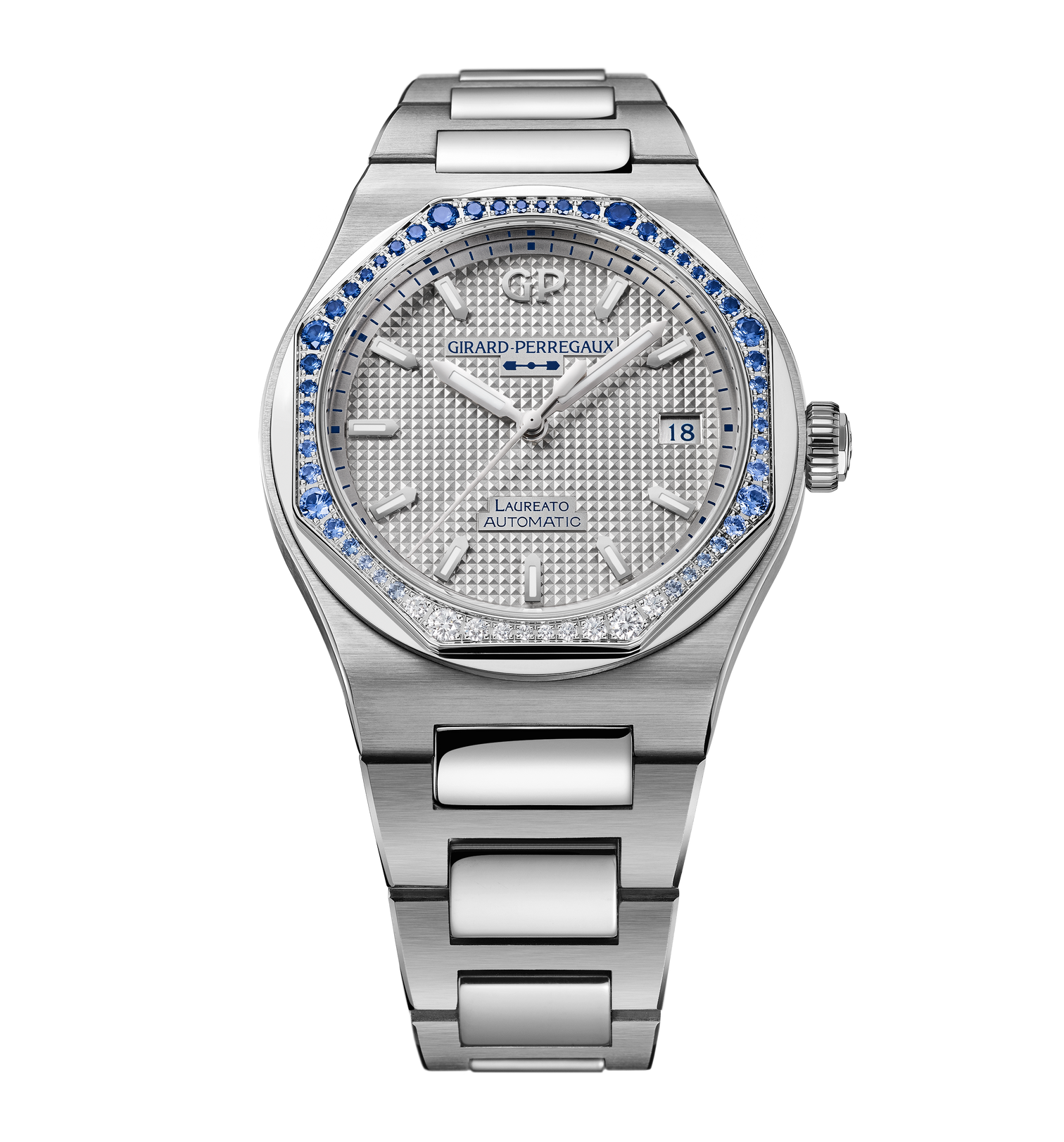 Girard-Perregaux Laureato 38mm Watch with Blue Sapphire and Diamonds